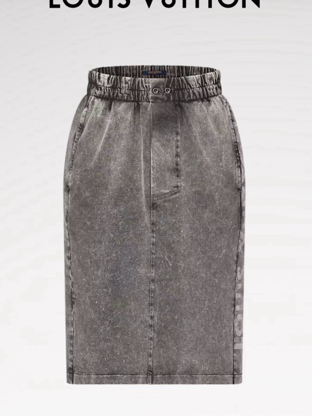 Louis Vuitton Gray Washed Denim Pencil Skirt